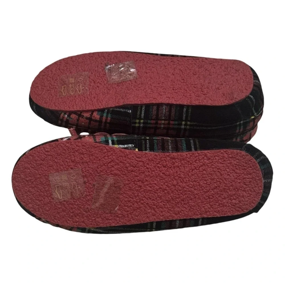 Crewcuts Plaid Holiday Winter Moccasin Leather Upper Faux Fur Kid's Size 12‎